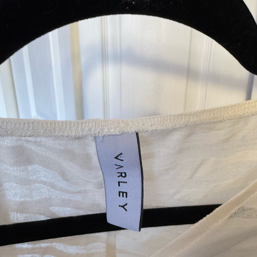 Varley Almo Tee Women’s Poncho Yoga Shirt in Vanilla Sheer Size Small - Picture 3 of 5